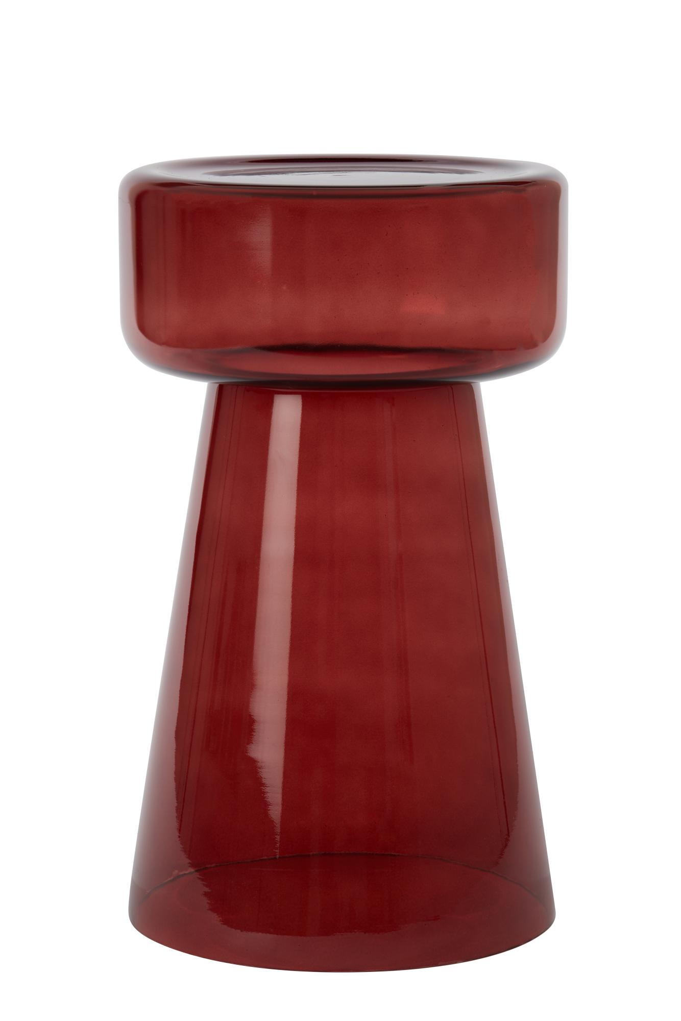 Dakwa Bijzettafel Ø30x50 cm glas bordeaux