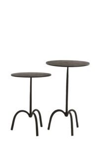 Samoa Bijzettafel S/2 Ø35x50+Ø38x60 cm mat zwart