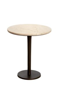 Pazo Bijzettafel Ø48x53 cm zand-roze marmer+donker bruin