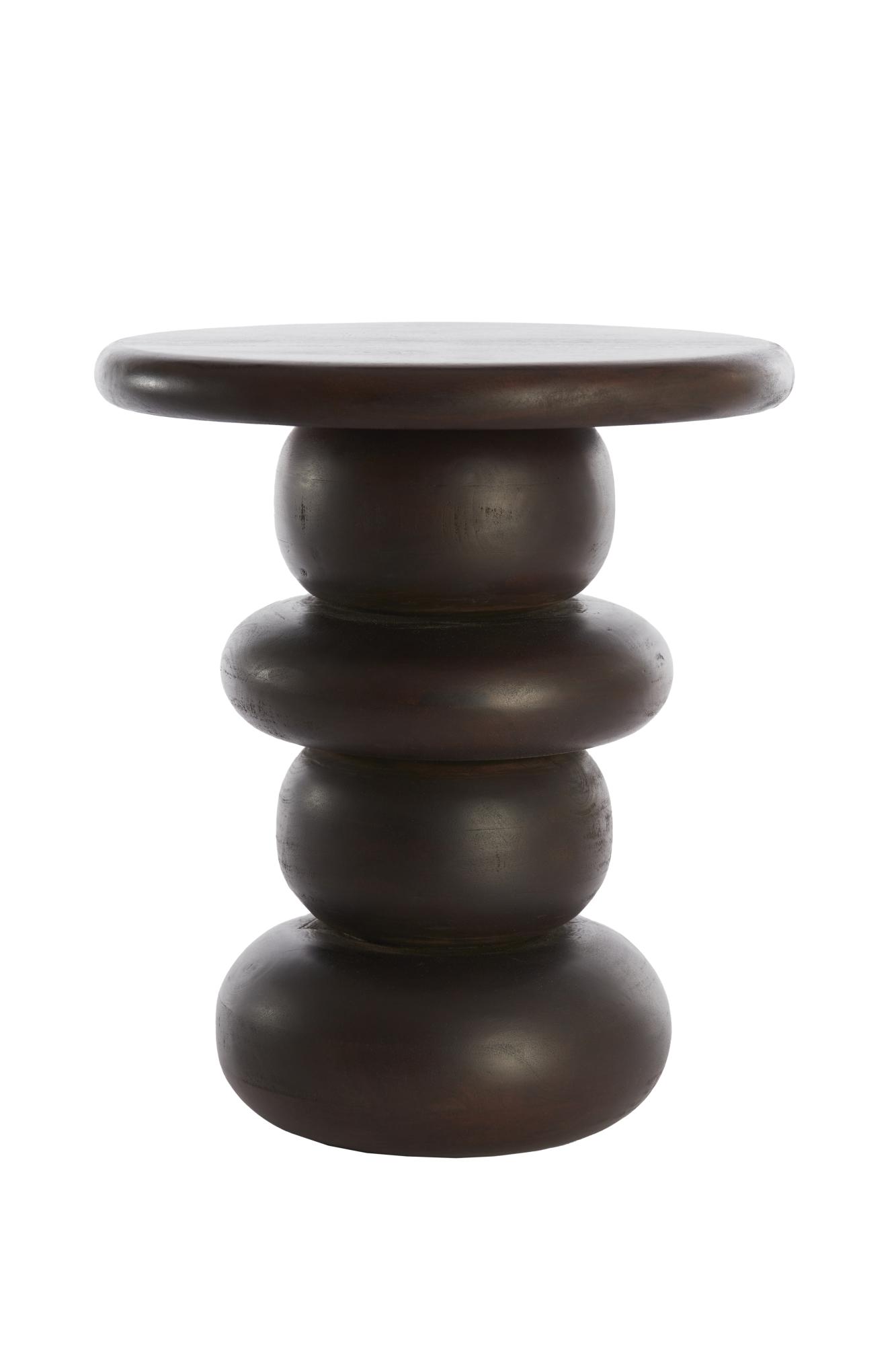 Azalas Bijzettafel Ø40x45 cm hout donker bruin