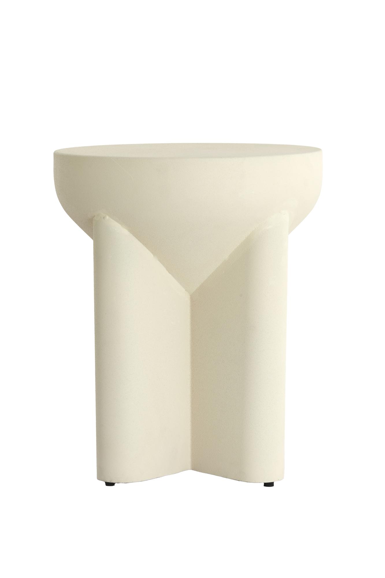 Mikado Bijzettafel Ø36x42 cm mat crème