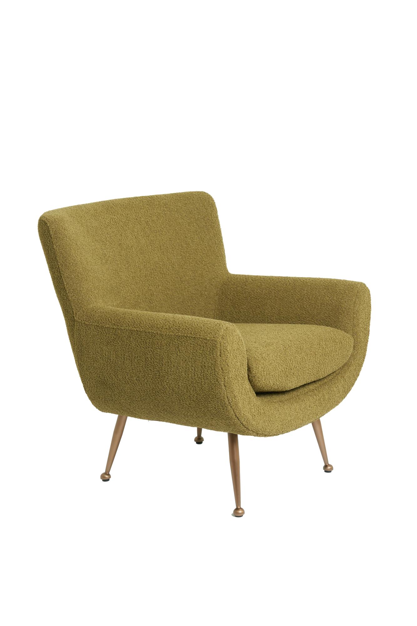 Vinstra Stoel 79x76x79 cm bouclé groen+brons