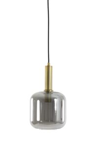 Lekar Hanglamp Ø16x26 cm antiek brons+smoke glas