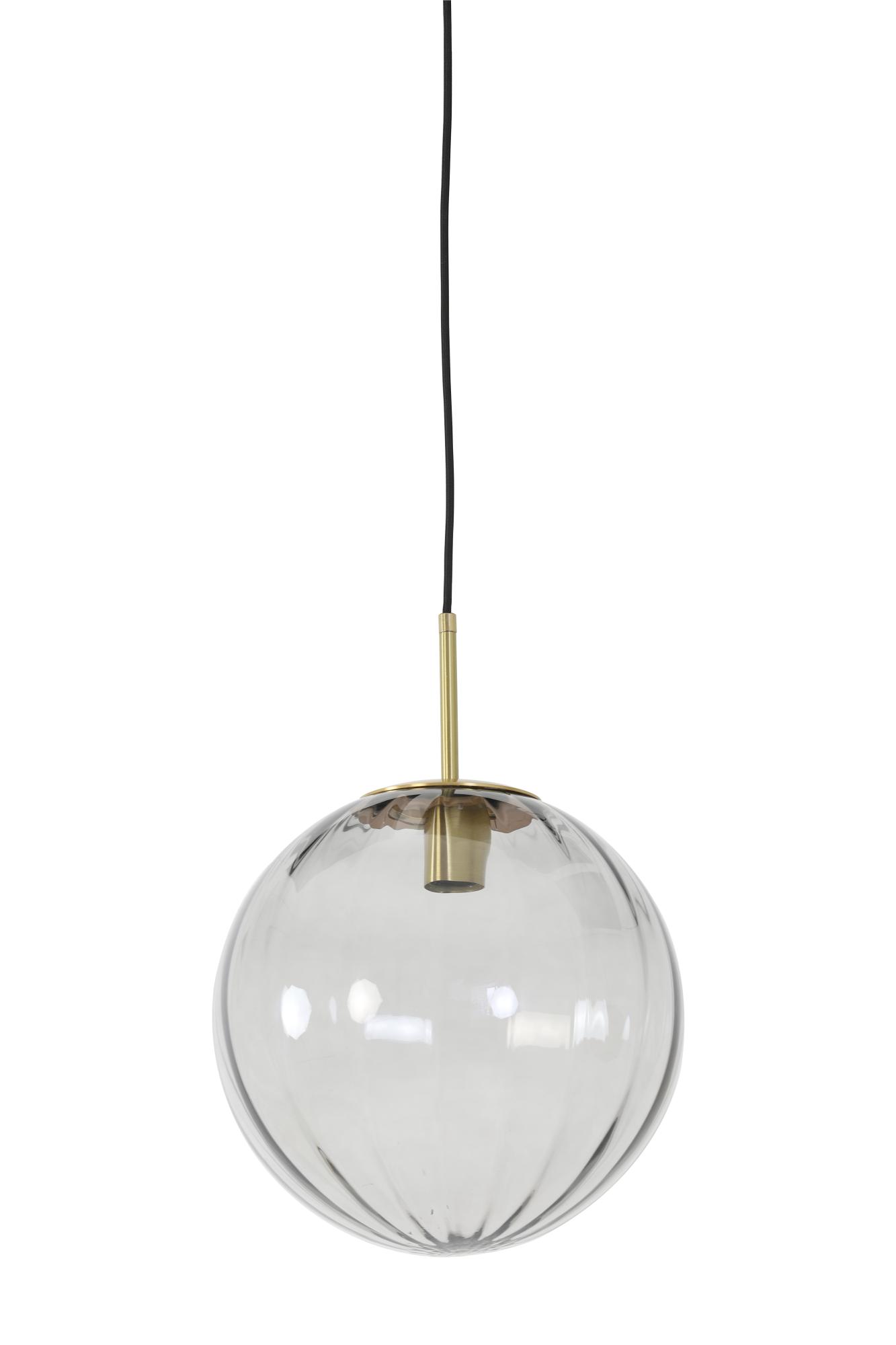 Magdala Hanglamp Ø30 cm glas licht grijs+goud