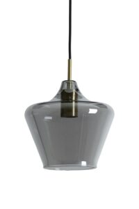 Solly Hanglamp Ø22x21 cm antiek brons+smoke glas