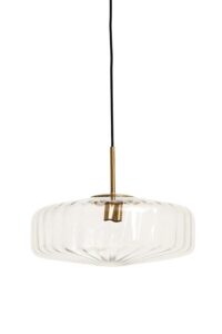 Pleat Hanglamp Ø40x17 cm glas helder+goud