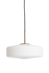 Pleat Hanglamp Ø40x17 cm glas mat wit+goud