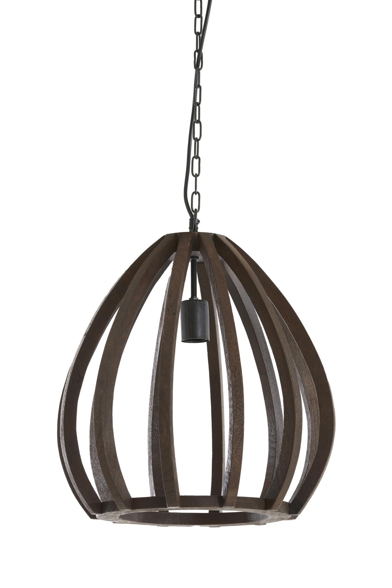 Barsia Hanglamp Ø40x42 cm hout mat oranje-bruin