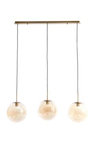Medina Hanglamp 3L 120x30x30 cm glas amber+goud