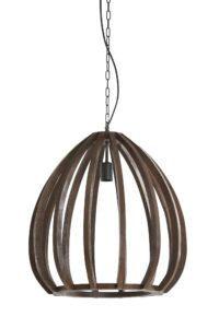Barsia Hanglamp Ø50x54 cm hout mat oranje-bruin