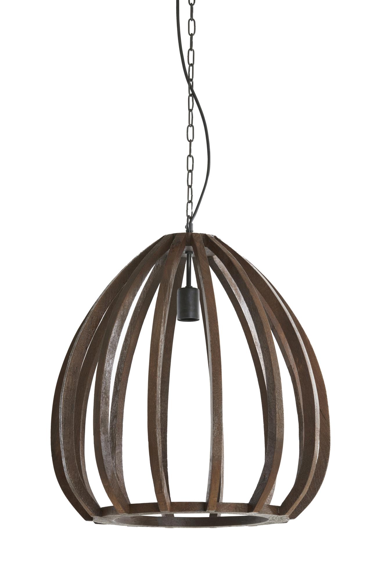 Barsia Hanglamp Ø50x54 cm hout mat oranje-bruin