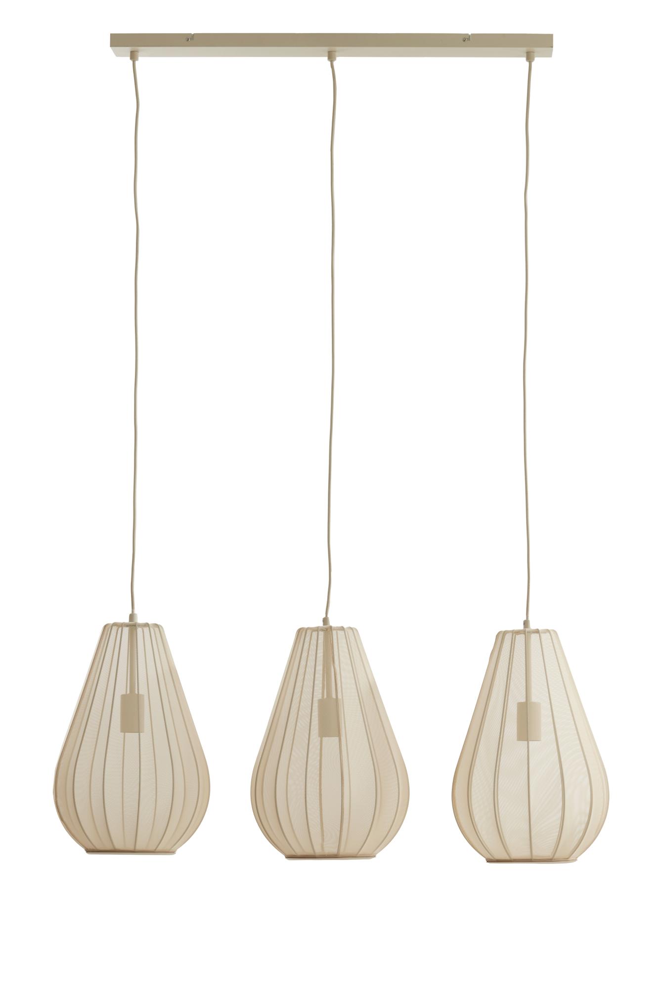 Itela Hanglamp 3L 80x8x40 cm zand