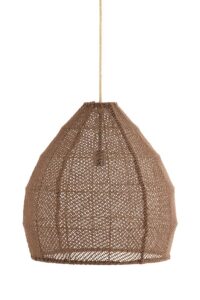 Makassar Hanglamp Ø50x50 cm zijde chocolade bruin
