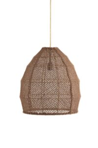 Makassar Hanglamp Ø42x42 cm zijde chocolade bruin
