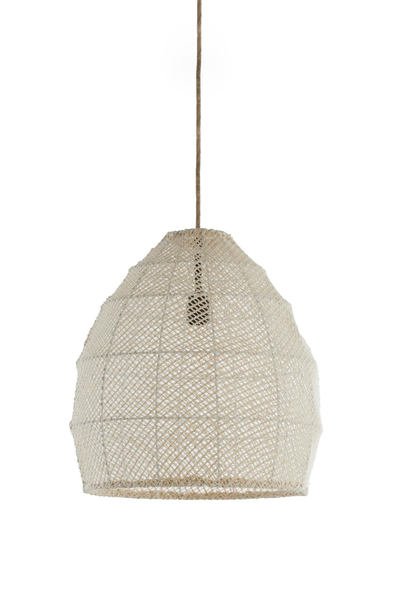 Makassar Hanglamp Ø42x42 cm zijde crème