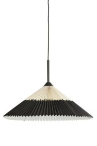 Pleated Hanglamp Ø60x23 cm zwart+naturel