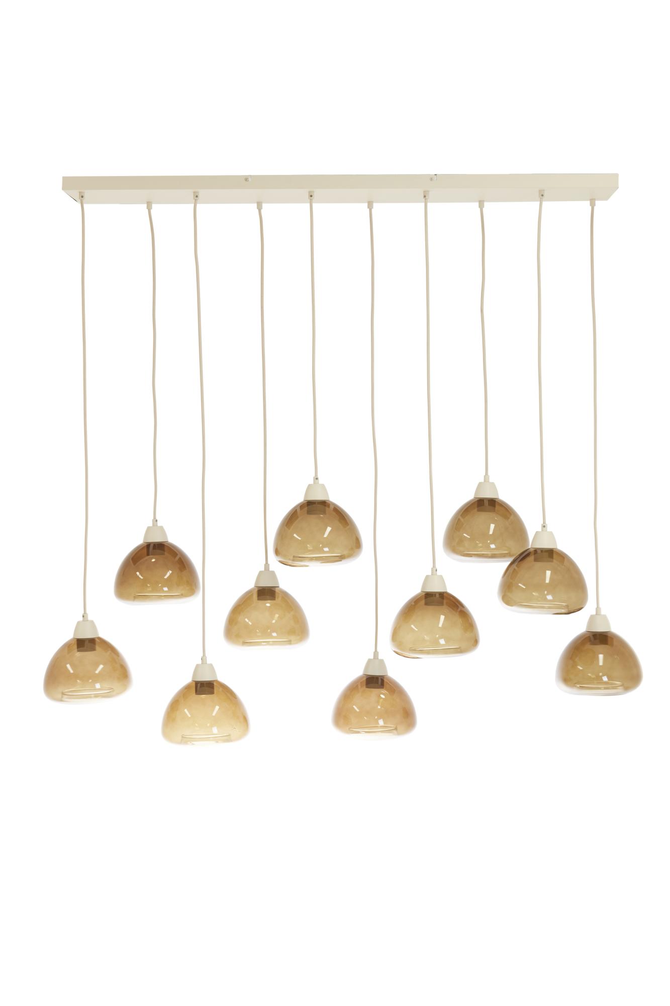 Bisho Hanglamp 10L 120x19x14 cm glas bruin+zand