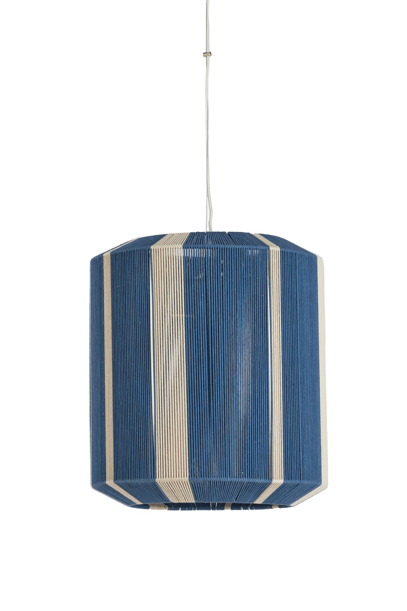 Kozana Hanglamp Ø48x55 cm blauw+crème