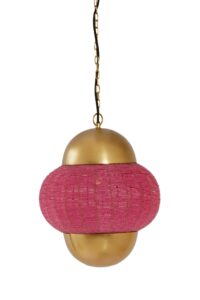 Cetara Hanglamp Ø33x38 cm kralen roze+brons