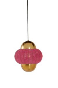 Cetara Hanglamp Ø26x28 cm kralen roze+brons