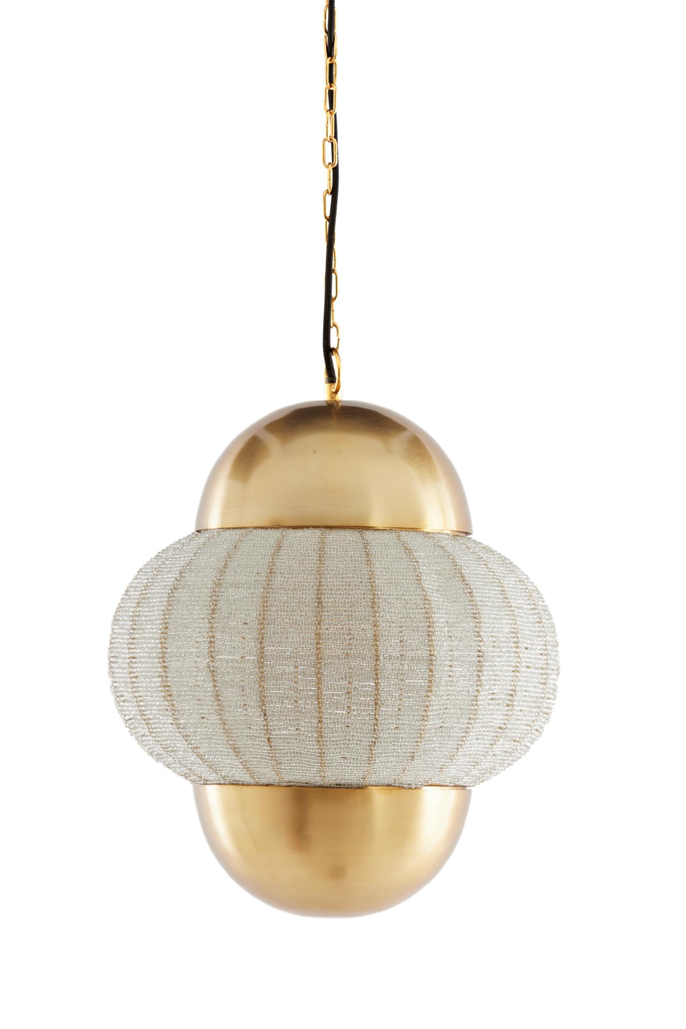 Cetara Hanglamp Ø33x38 cm kralen zilver+brons
