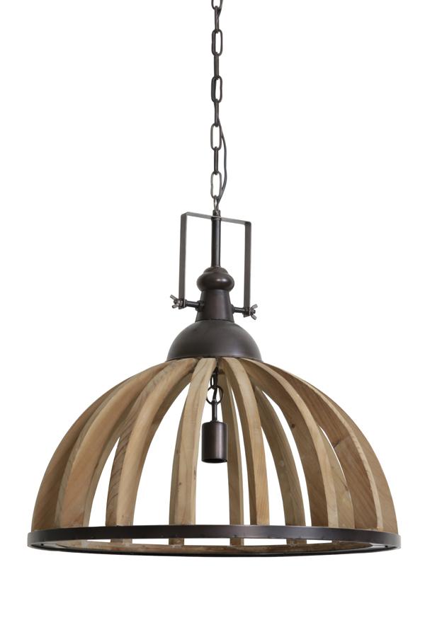Djem Hanglamp Ø60x60 cm hout kop zink