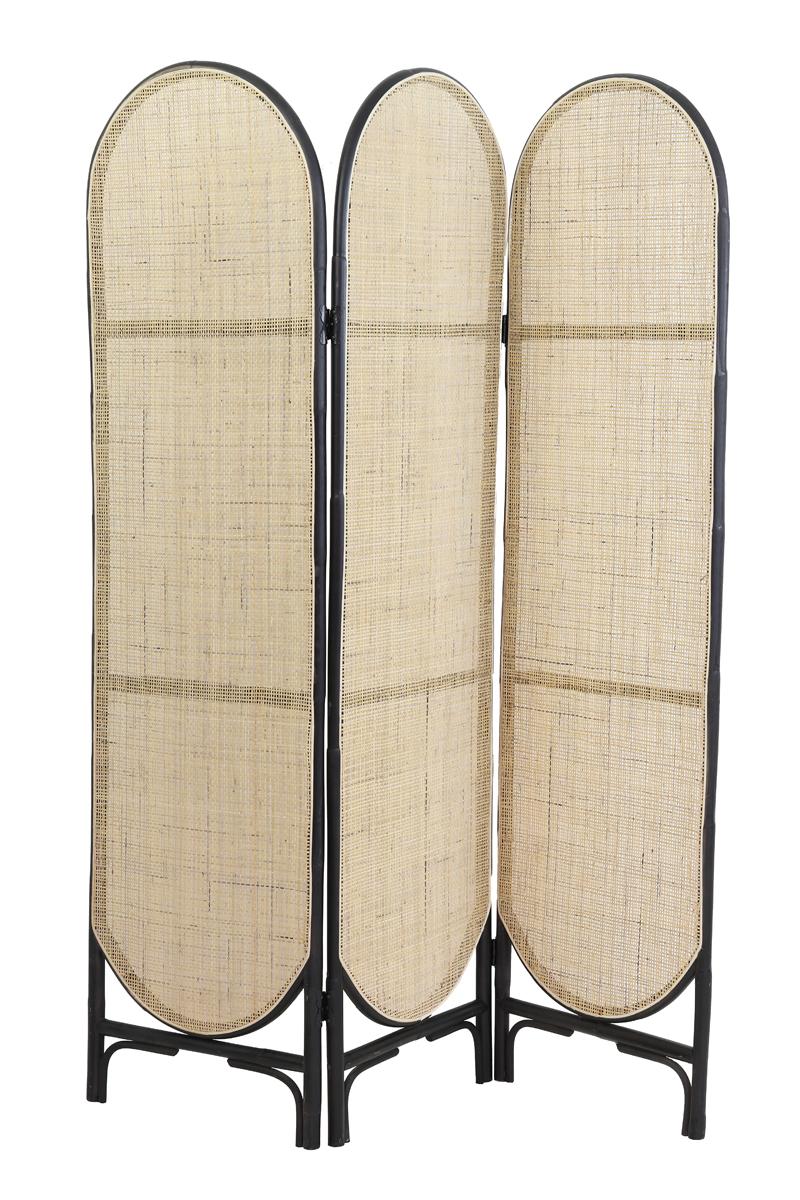 Herwin Kamerscherm 150x180 cm webbing naturel-zwart