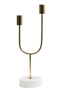 Florike Kandelaar 2L 12x10x35 cm marmer wit-goud