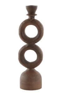 Adrita Kandelaar 13x13x42 cm hout mat roodbruin
