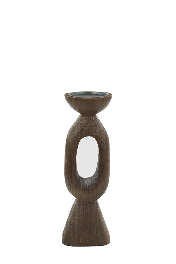 Django Kandelaar 11x11x36 cm hout mat roodbruin