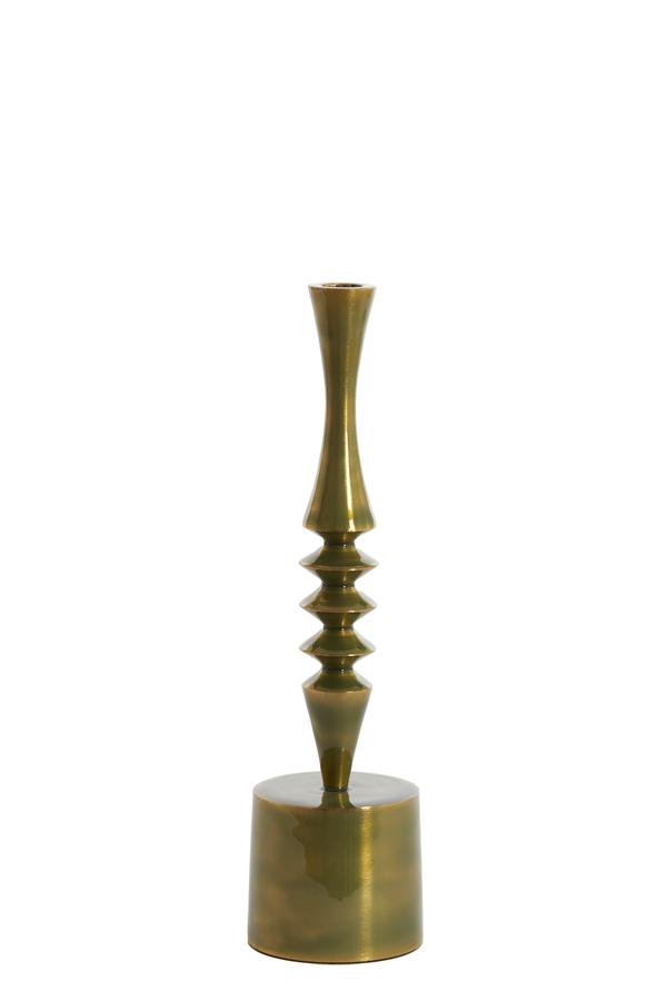 Misty Kandelaar Ø10x35 cm glanzend groen goud
