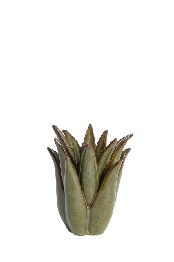 Cactus Kandelaar Ø13x16 cm keramiek donker groen