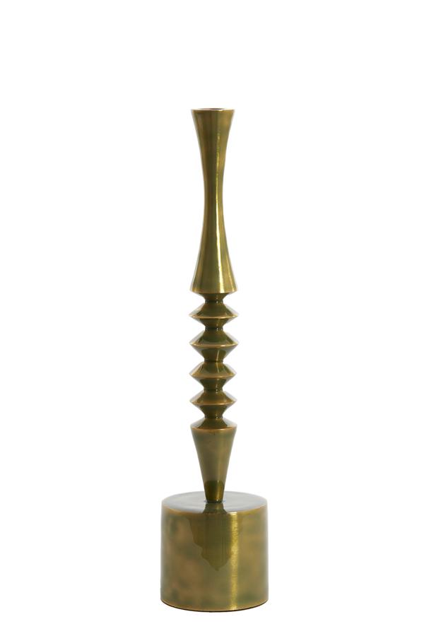 Misty Kandelaar Ø10x45 cm glanzend groen goud