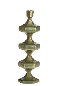 Wambiri Kandelaar 10x9x33 cm glanzend groen goud