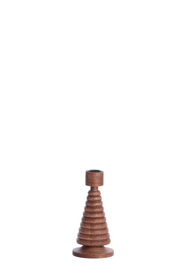 Almola Kandelaar Ø9x18 cm mango hout licht bruin