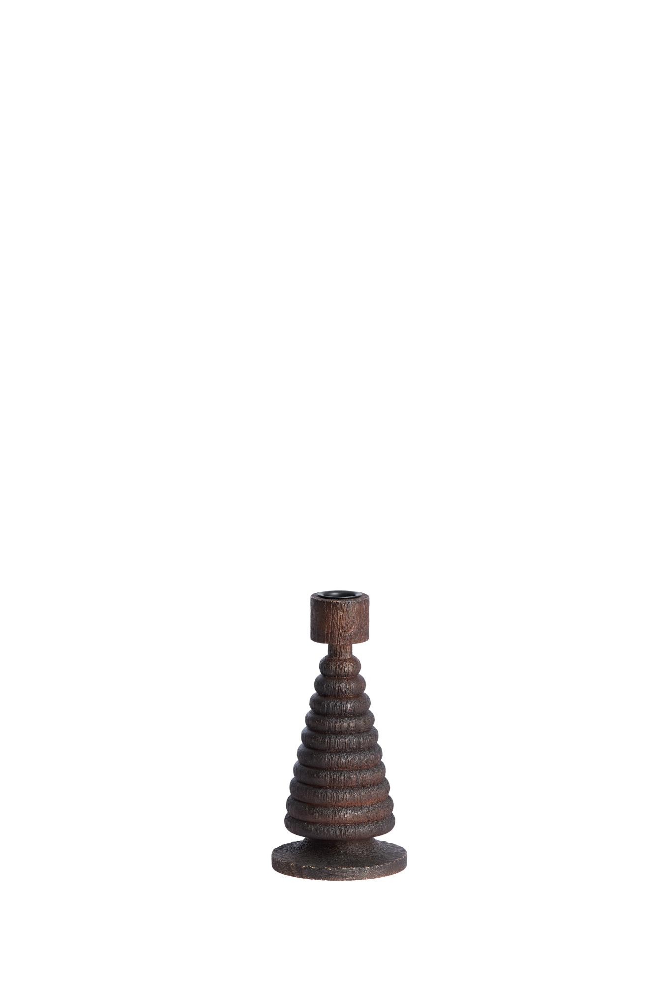 Almola Kandelaar Ø9x18 cm mango hout donker bruin