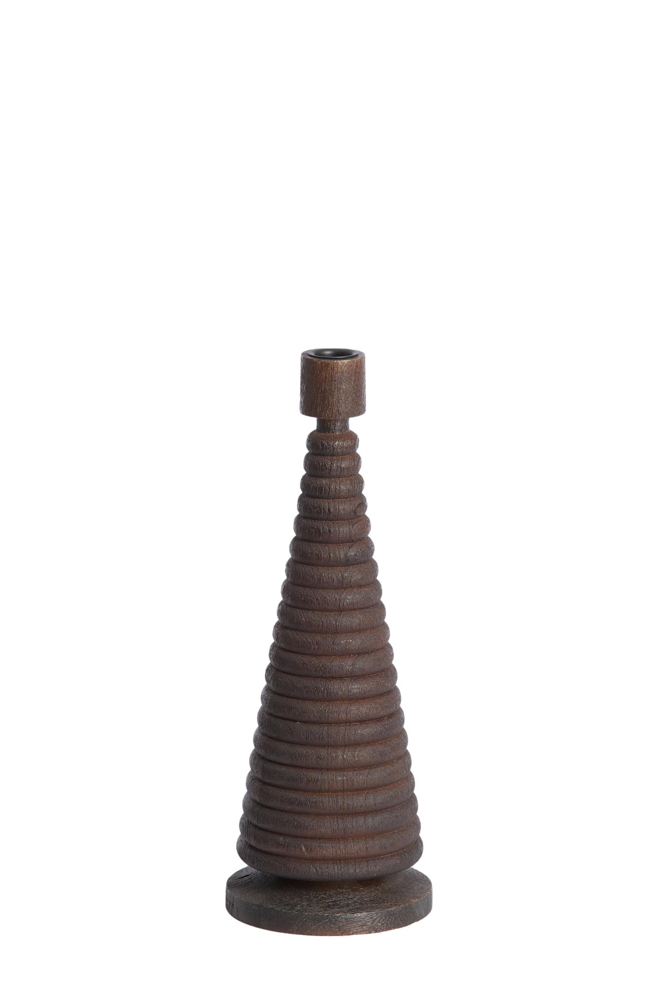 Almola Kandelaar Ø12x33 cm mango hout donker bruin