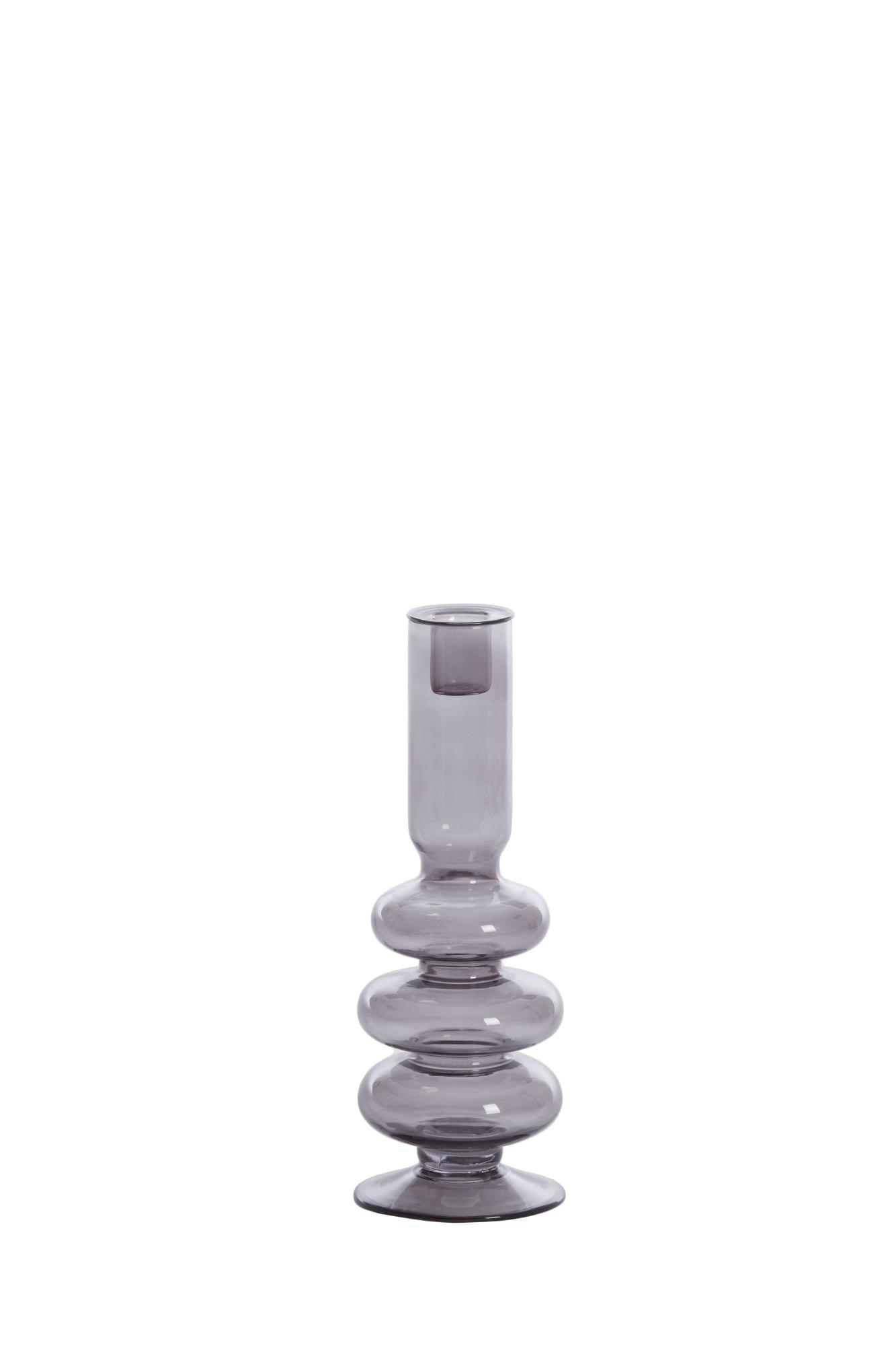 Minacu Kandelaar Ø9x25 cm glas grijs