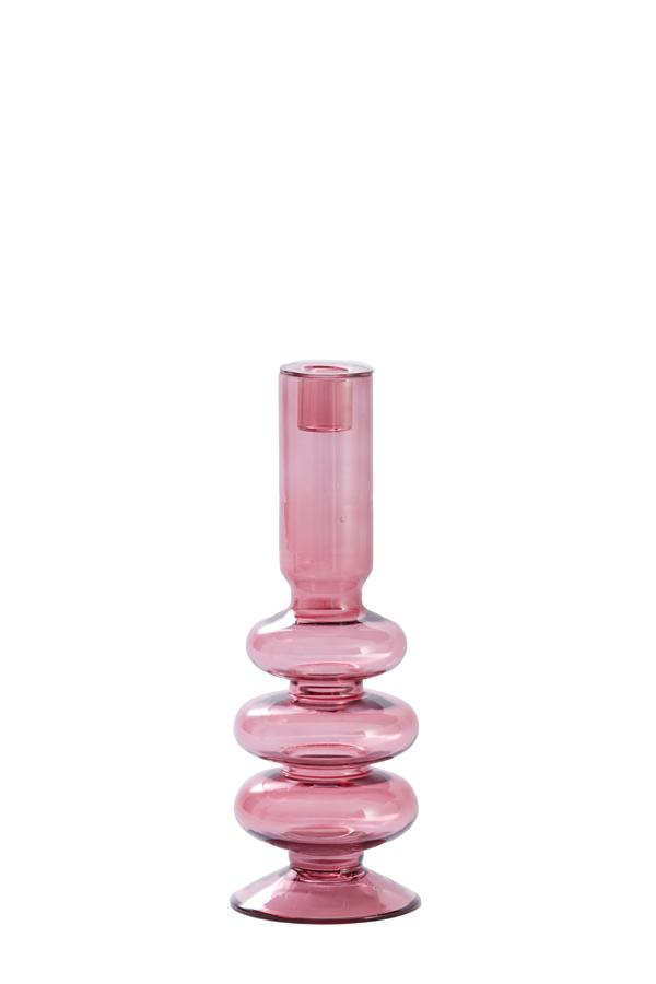 Minacu Kandelaar Ø9x25 cm glas roze