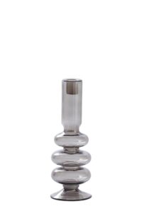 Minacu Kandelaar Ø9x25 cm glas donker grijs
