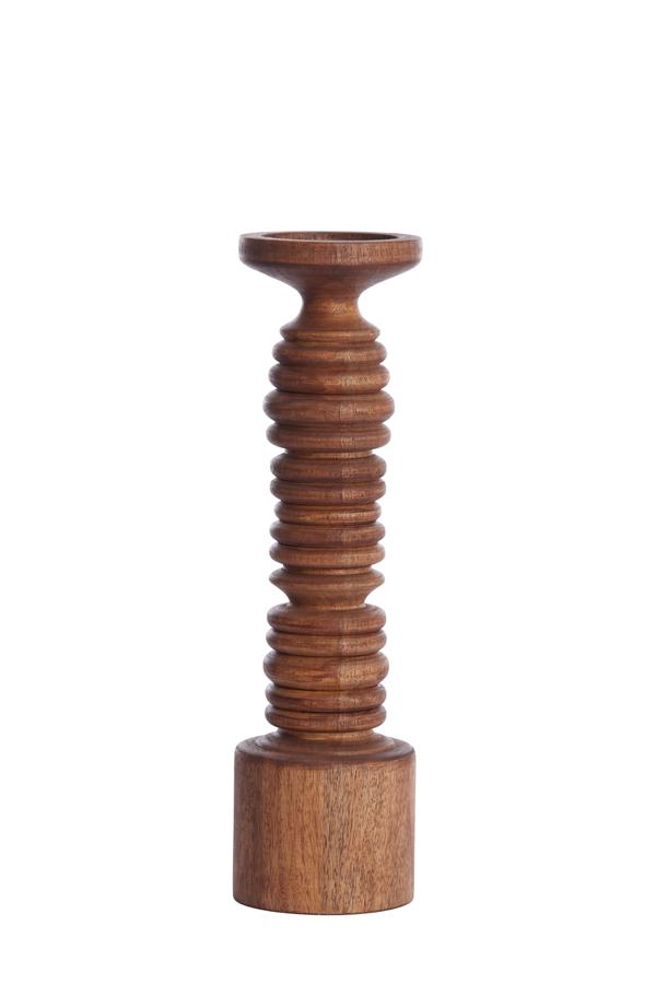 Bola Kandelaar Ø11x40 cm hout roodbruin