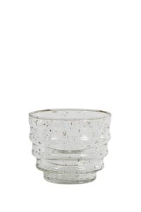 Bellary Theelicht Ø12x10 cm glas steenslag helder