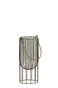 Sibani Windlicht Ø12x24 cm antiek brons-glas helder