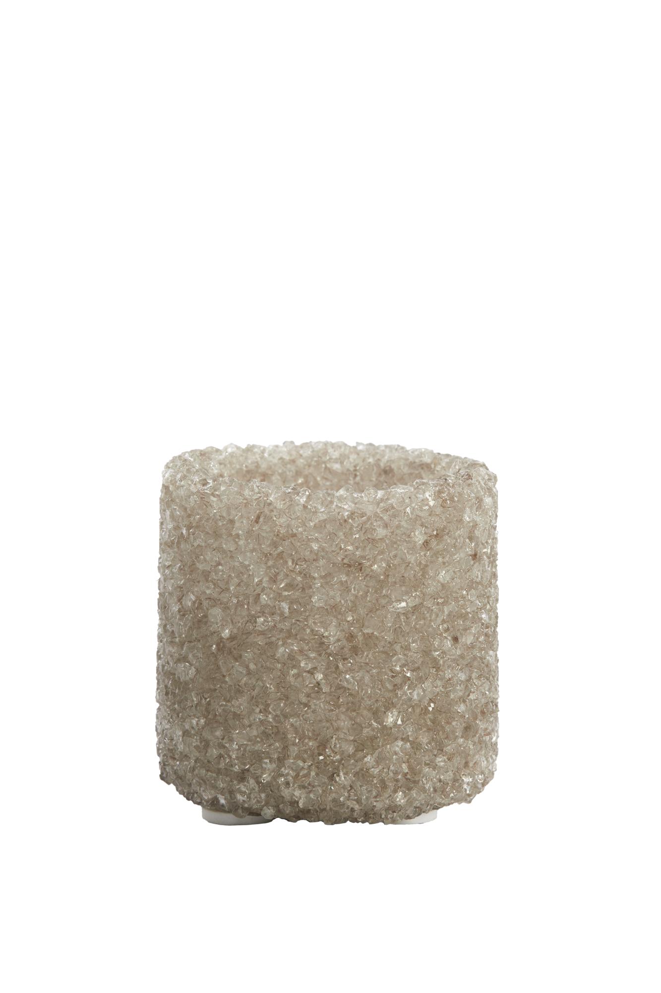 Morina Theelicht Ø7x7 cm glas grijs