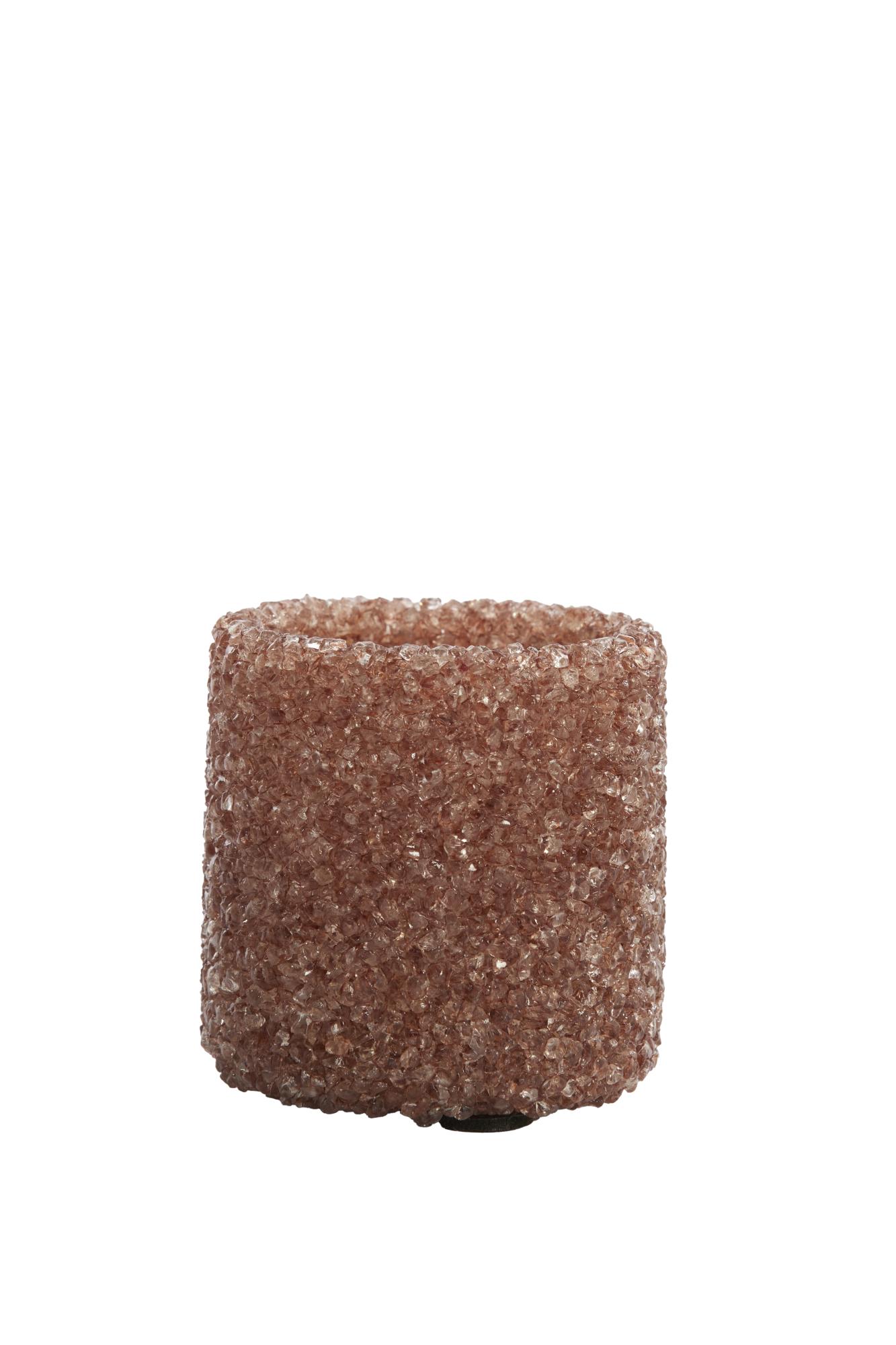 Morina Theelicht Ø7x7 cm glas licht bruin