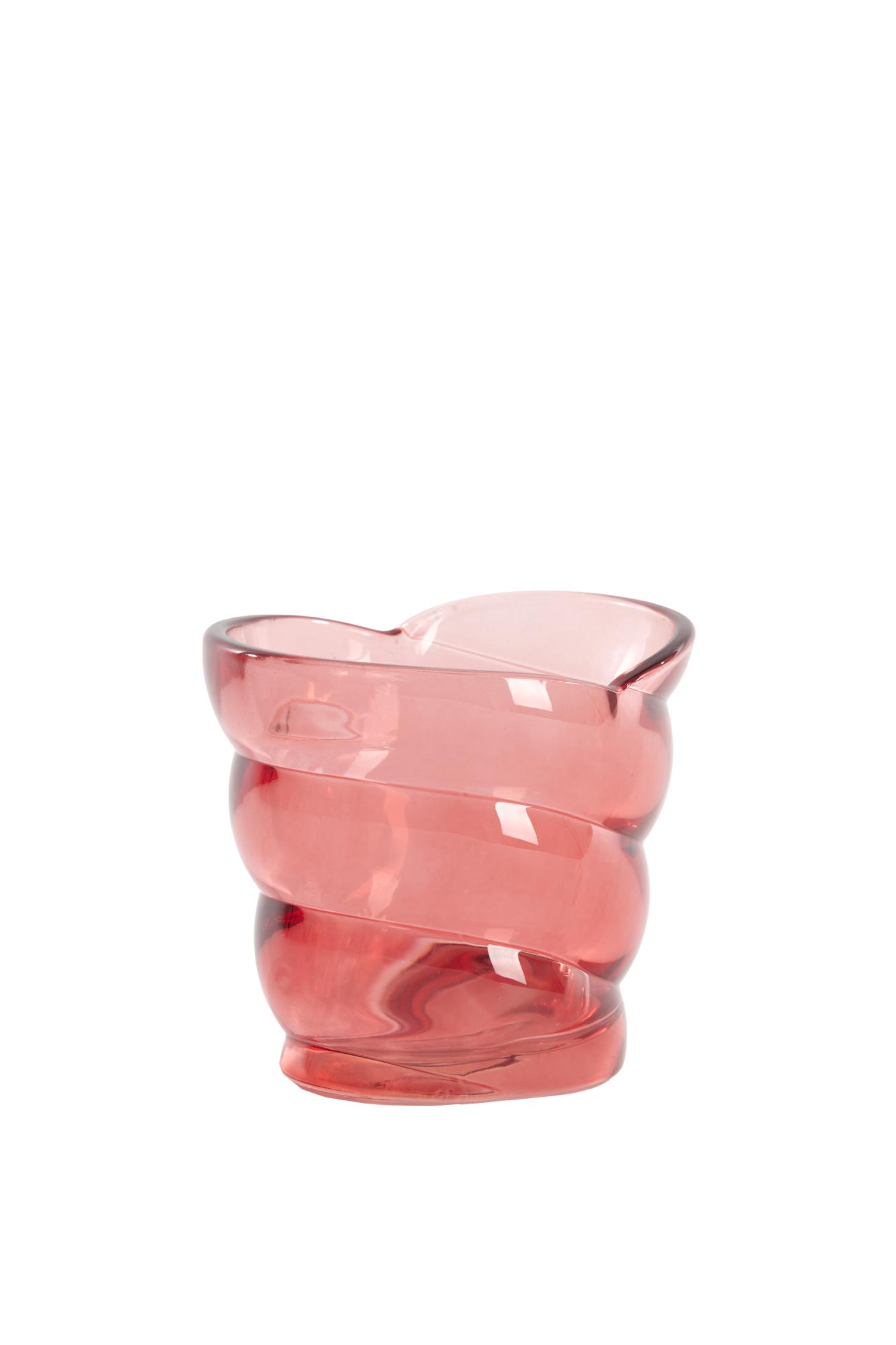 Malena Theelicht 10x7x9 cm glas rood