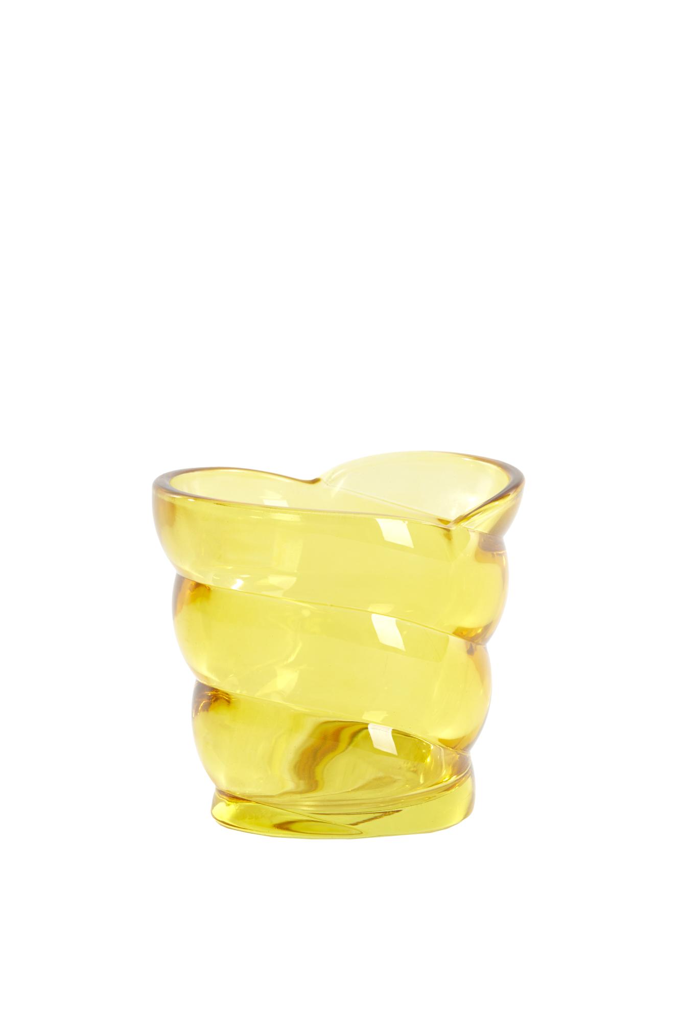 Malena Theelicht 10x7x9 cm glas geel