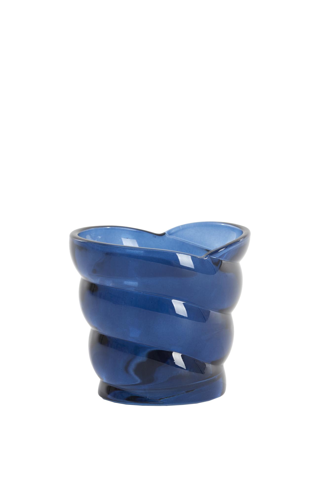 Malena Theelicht 10x7x9 cm glas blauw