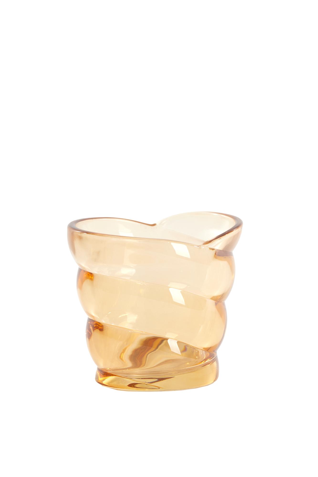Malena Theelicht 10x7x9 cm glas perzik