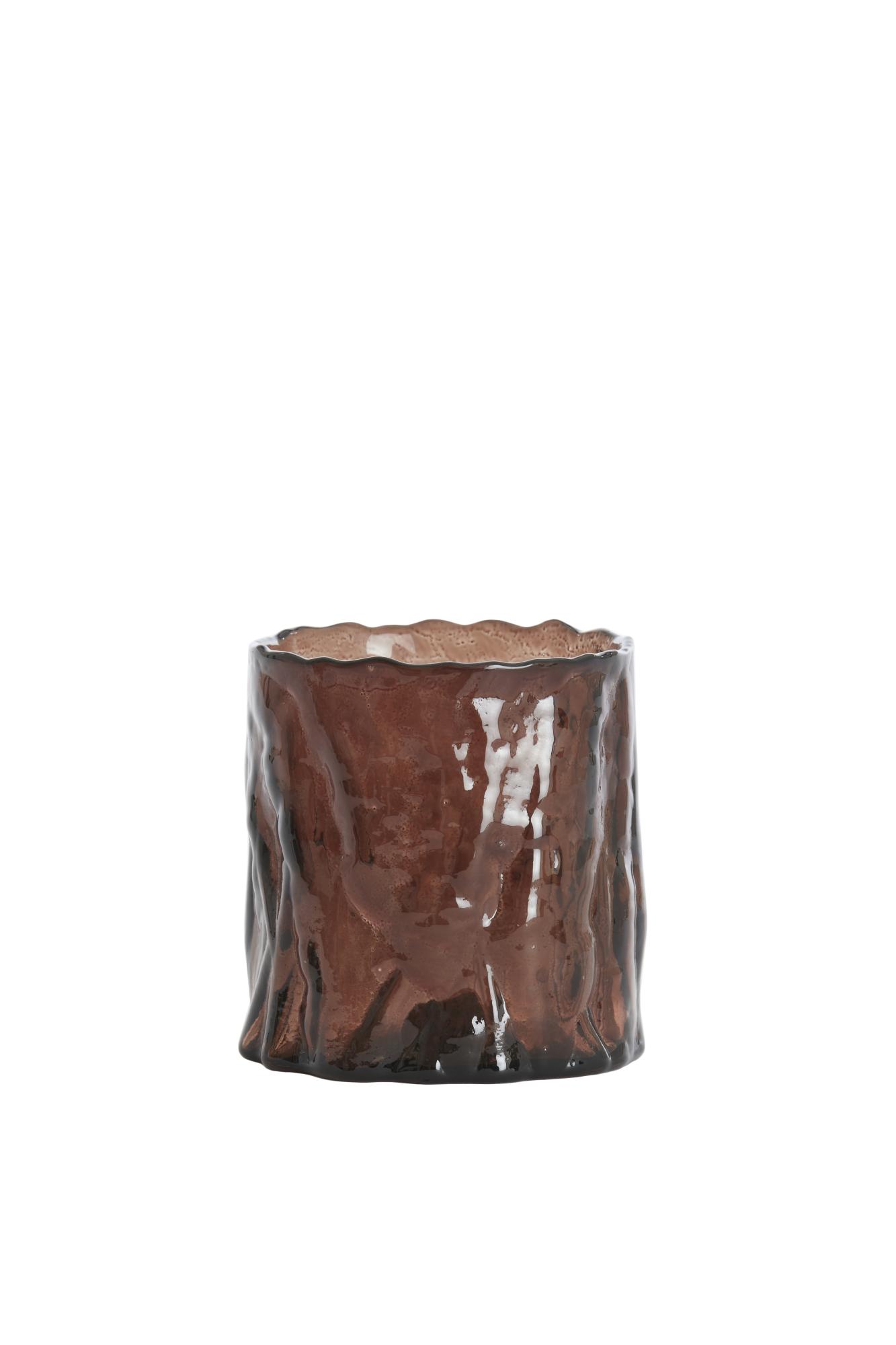 Choisey Theelicht Ø13x13 cm glas donker bruin